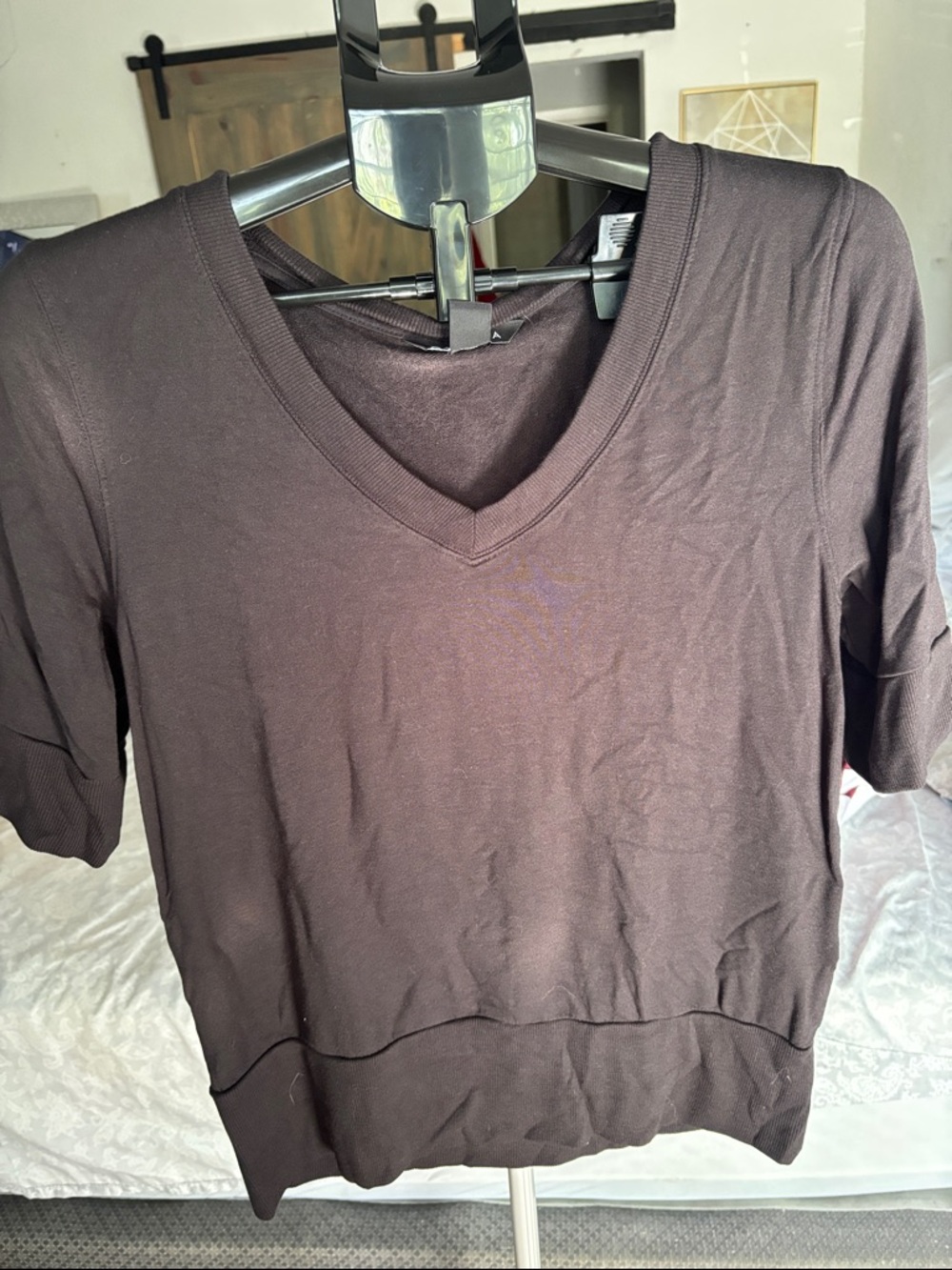 Athleta V-Neck Short Sleeve Top in Black